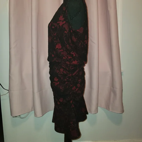 Michael Kors Knit Dress Red with Blacklace Demask - Picture 4 of 9